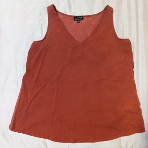 Light & Flowy V-Neck Tank Top, Burnt Sienna, Warehouse, UK16/US12 (size L)